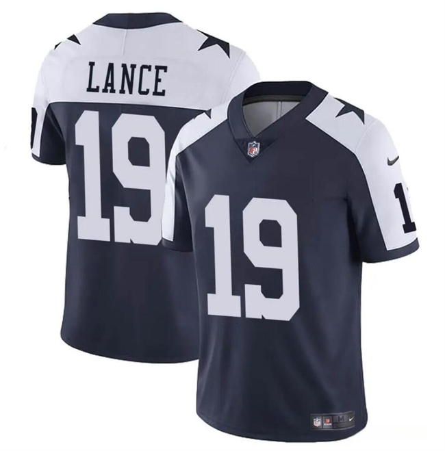 Men's Dallas Cowboys #19 Trey Lance Navy/White Thanksgiving Vapor Untouchable Limited Football Stitched Jersey